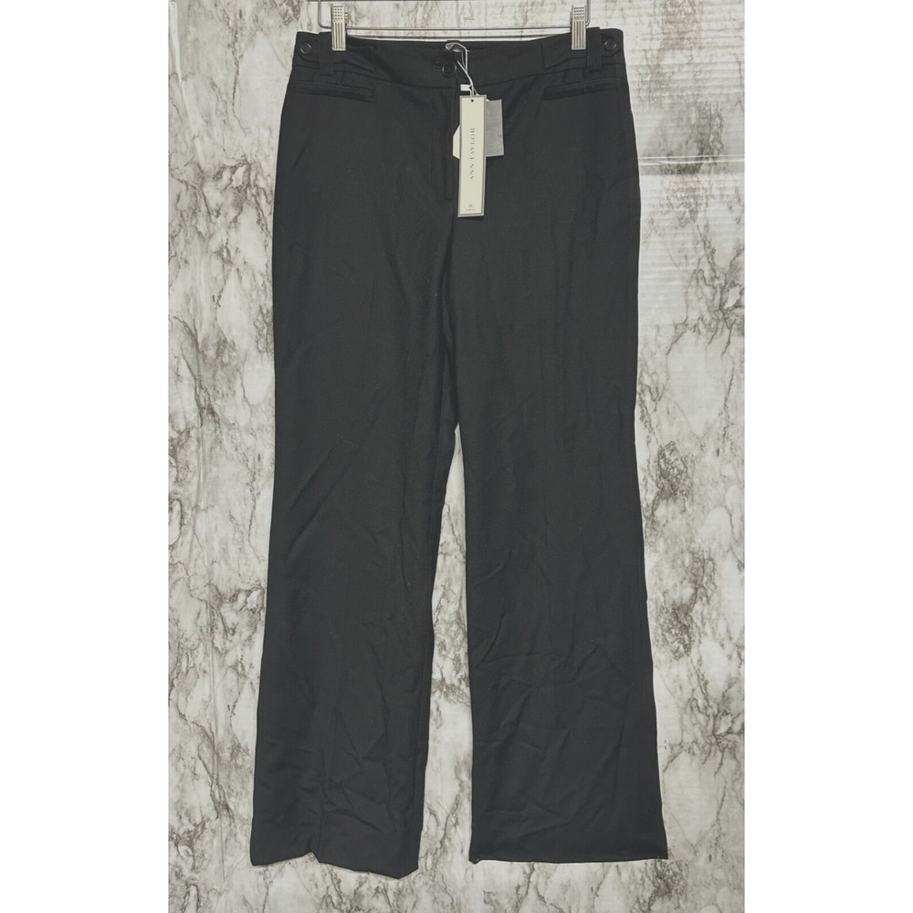 Ann Taylor NWT Margo Wool Spandex Black wide leg Pants Women size 8